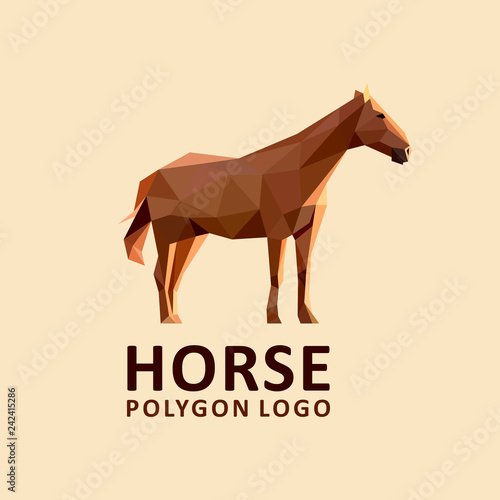 Horse low poly logo design