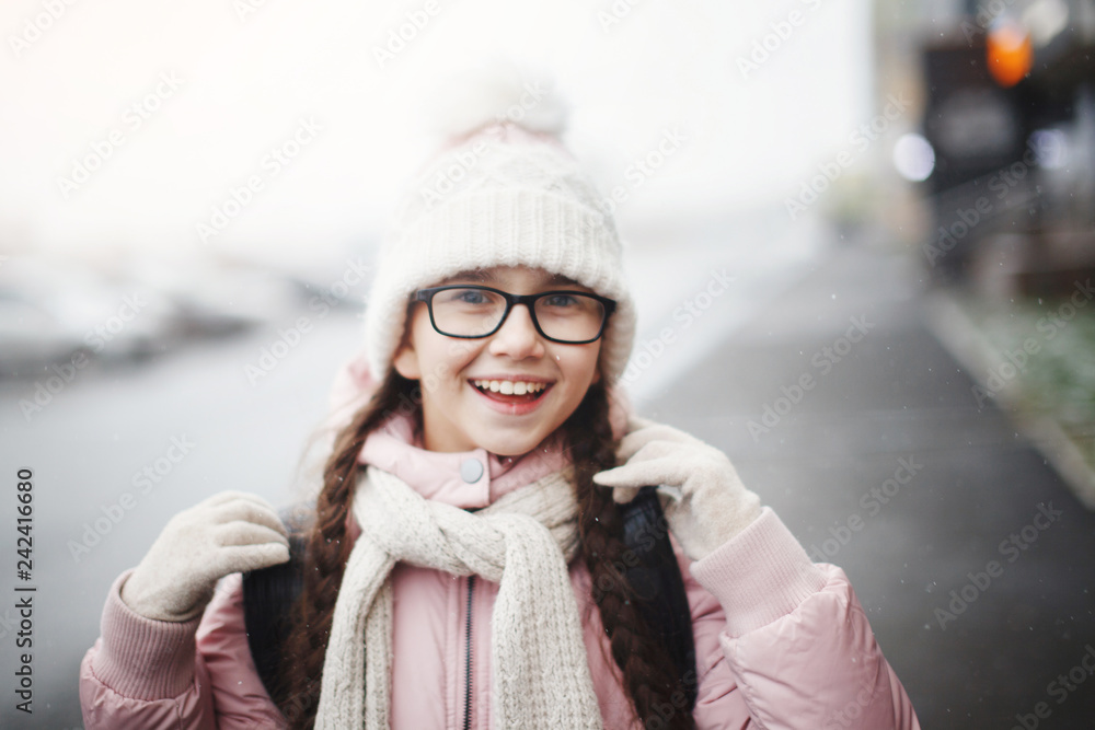 Close up portrait of young teen girl smiling outdoor. Close up portrait of young teen girl smiling outdoor.