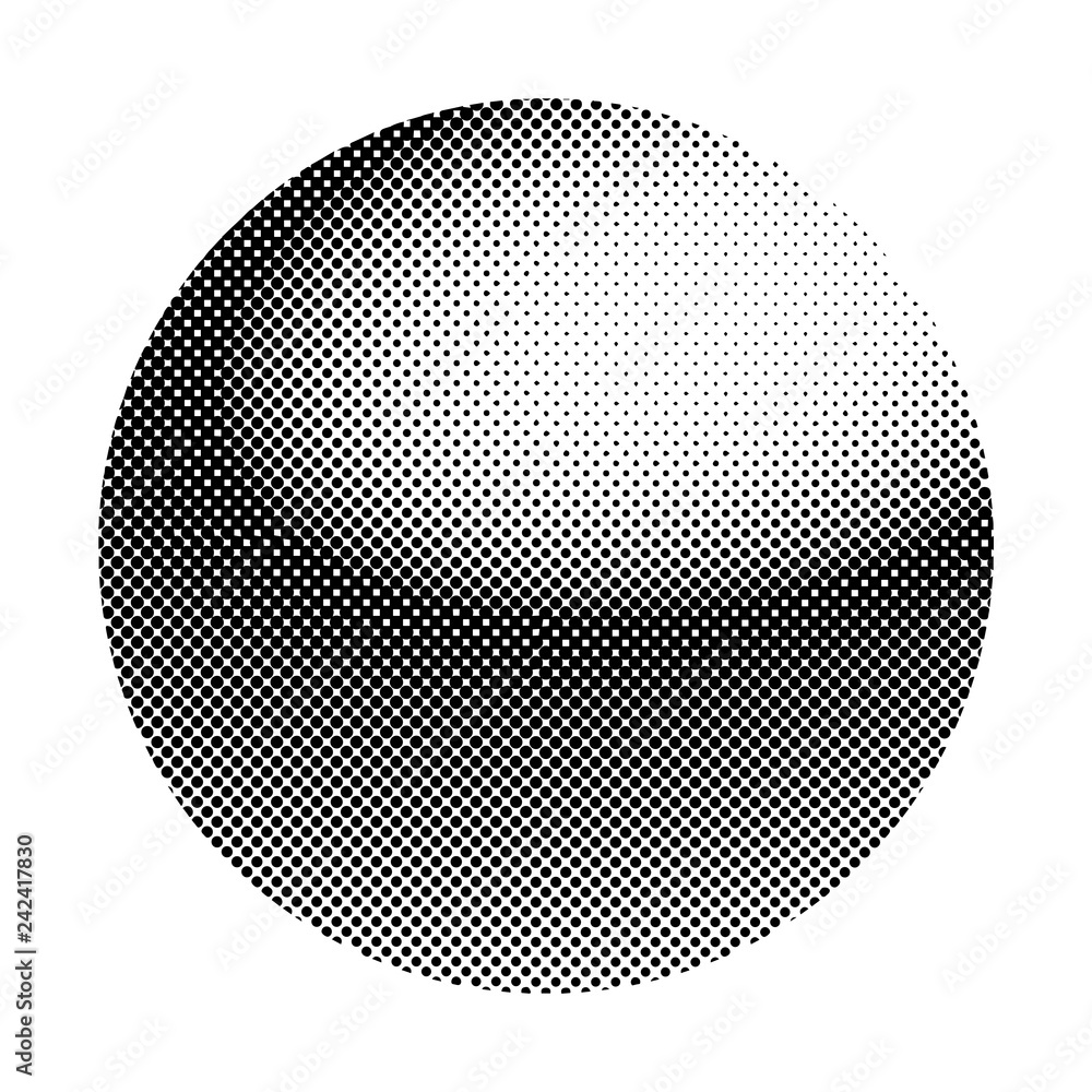 Black halftone badge on white background vector