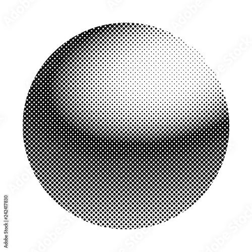 Black halftone badge on white background vector