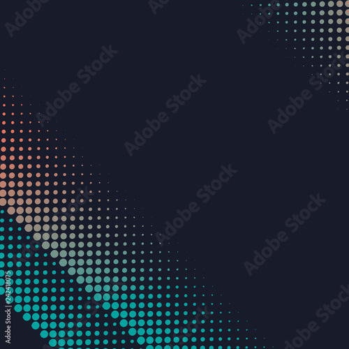Green and orange halftone background vector