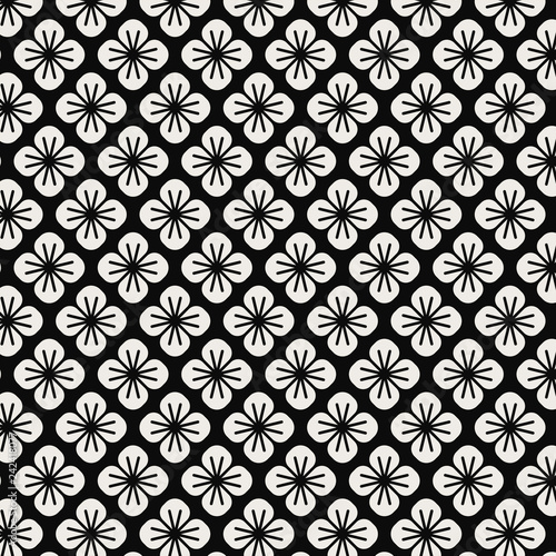 Seamless Japanese pattern with floral motif vector