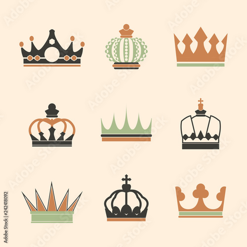 Collection of royal crown vectors