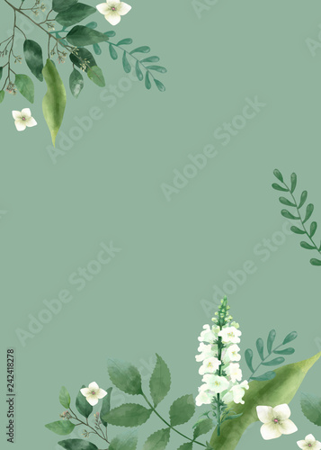 Invitation card with a green theme