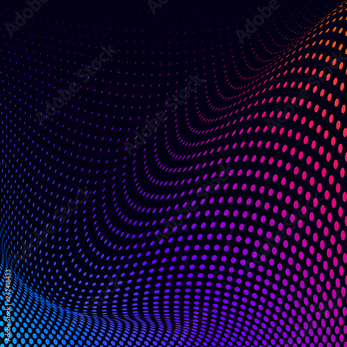 Vibrant halftone on black background vector