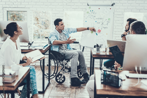 Young Workers Have Discussion in Modern Office. photo