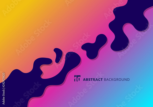Abstract bright splashes in minimal flat style. Modern wavy shapes background with copy space.