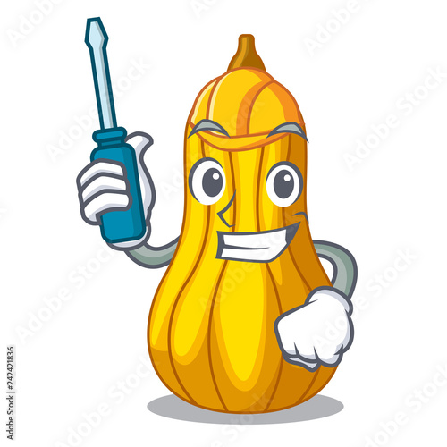 Automotive squash in a mascot fruit basket