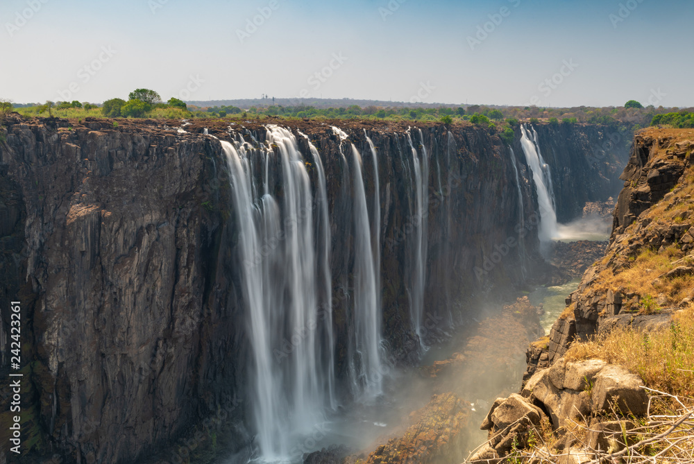 Blick auf die Victoriafälle Simbabwe, Sambia Blick auf die Victoriafälle Simbabwe, Sambia