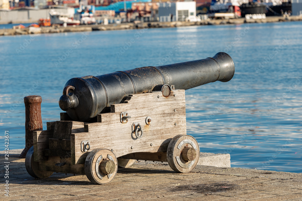 Old Naval Cannon - Port of La Spezia Italy Old Naval Cannon - Port of La Spezia Italy