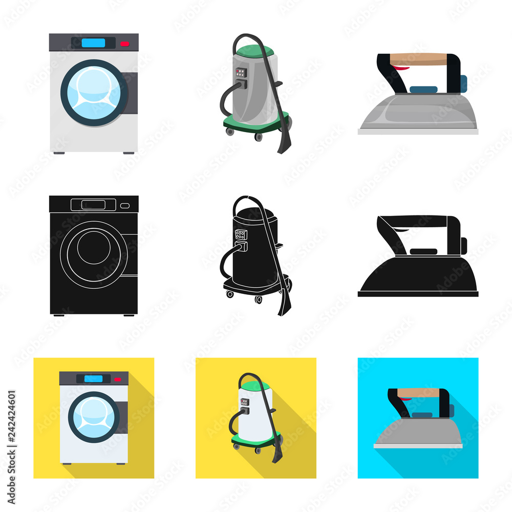 Vector illustration of laundry and clean icon. Set of laundry and clothes vector icon for stock. Vector illustration of laundry and clean icon. Set of laundry and clothes vector icon for stock.