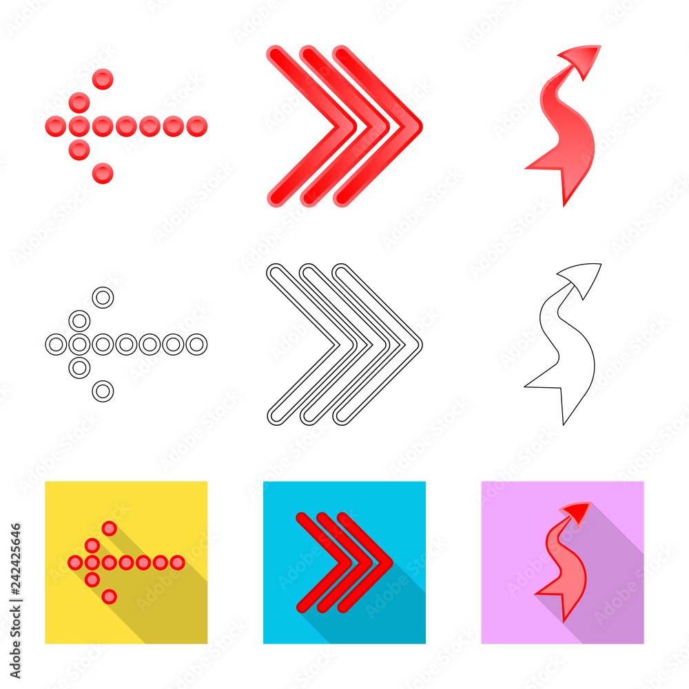 Vector illustration of element and arrow logo. Set of element and direction stock vector illustration. Vector illustration of element and arrow logo. Set of element and direction stock vector illustration.