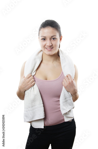 sporty young woman smiling
