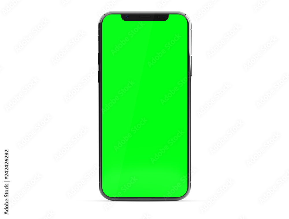 Modern smartphone mockup isolated on white 3d rendering Modern smartphone mockup isolated on white 3d rendering