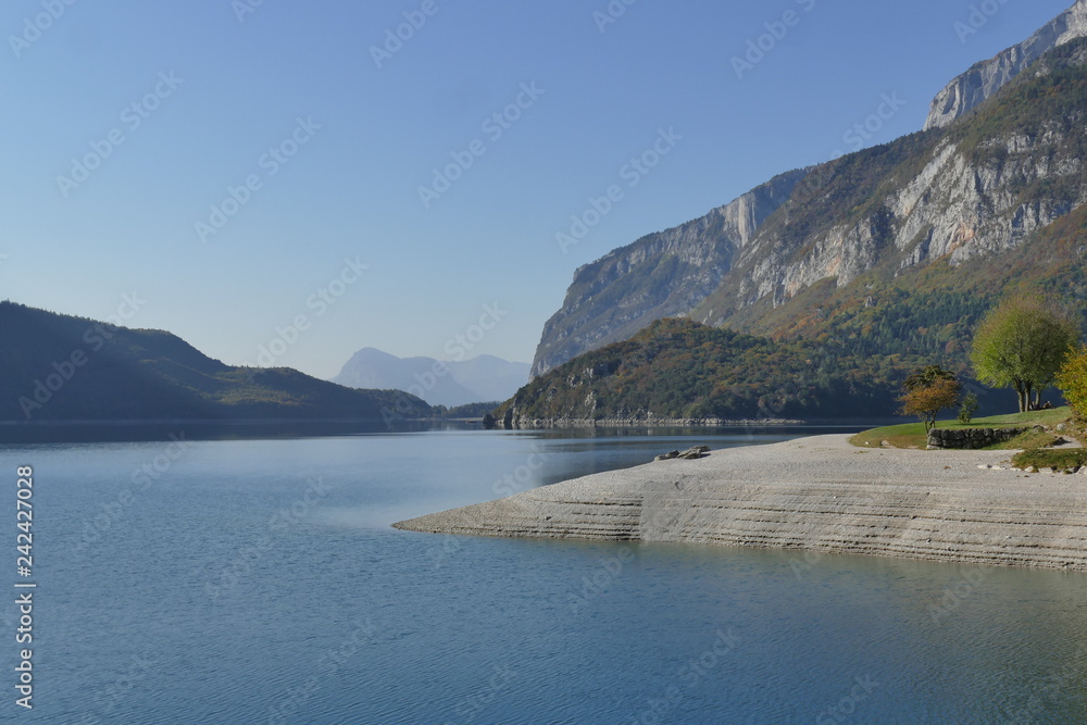 Molveno Lake panorama from end of the lake