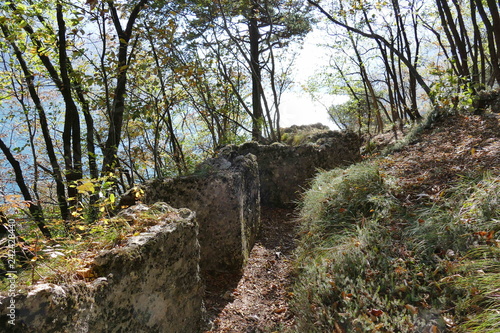 Napoleonic trenches along Molveno Lake