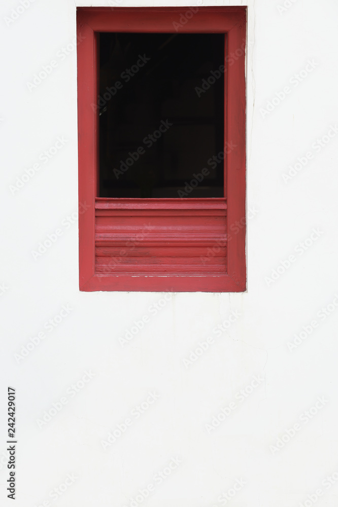 Old vintage wood window isolated on white background