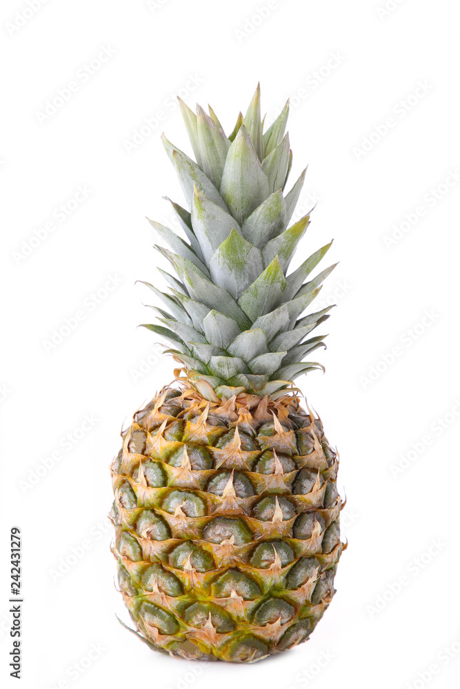 Single whole pineapple isolated on white background Single whole pineapple isolated on white background