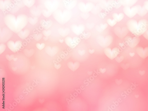 Abstract heart pink light or bokeh background. Valentine Day concept