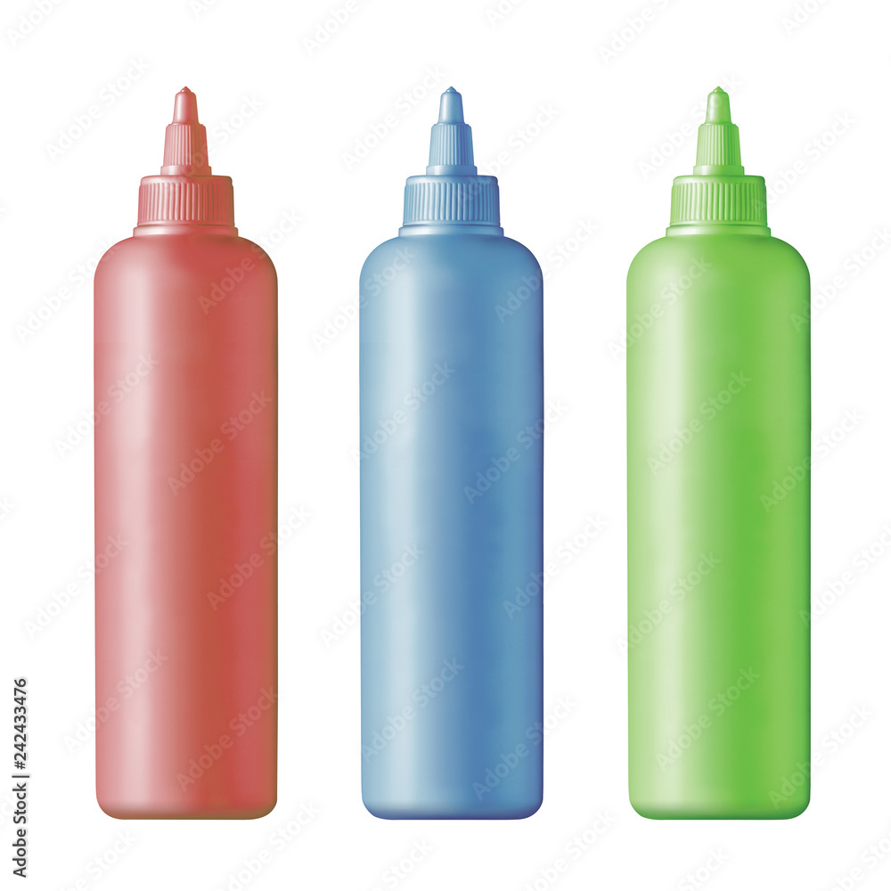 Blank plastic bottle in different colors isolated on white background with clipping path. Blank plastic bottle in different colors isolated on white background with clipping path.