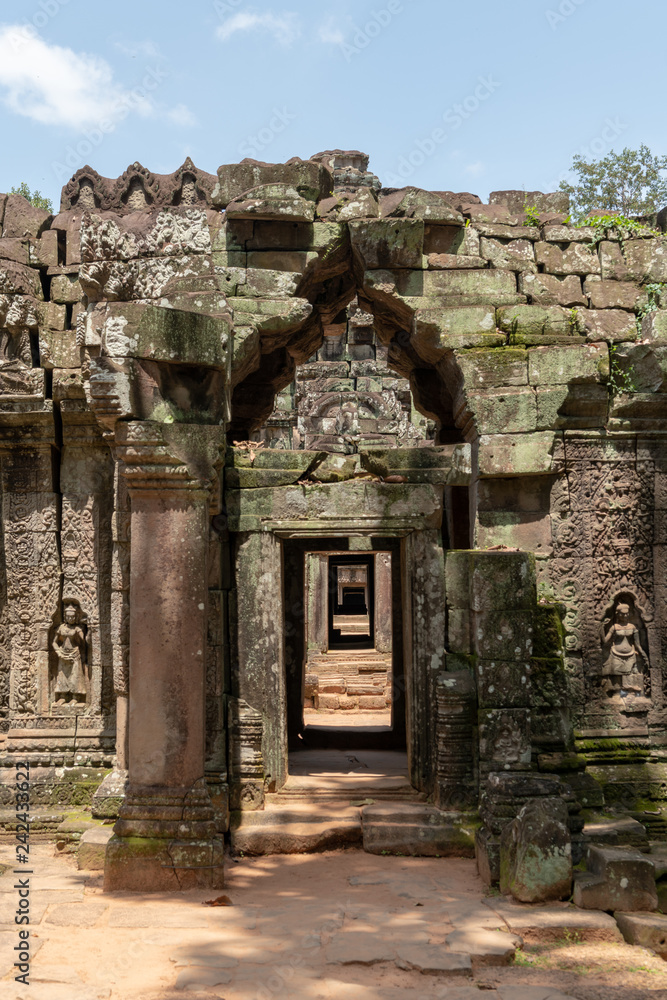 Corridor through stone doorways at Ta Som Corridor through stone doorways at Ta Som