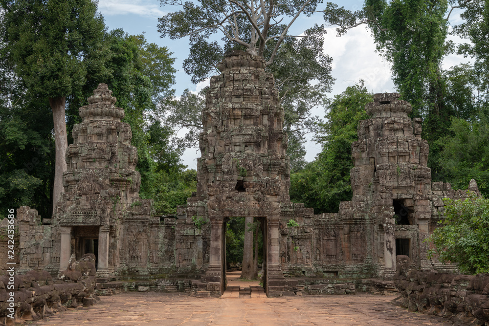 Entrance to Preah Khan with three towers
