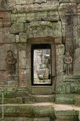 Decorated entrance and bas-reliefs at Ta Som