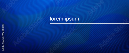 Blue horizontal gradient background with blurred fluid effect. Vector illustration