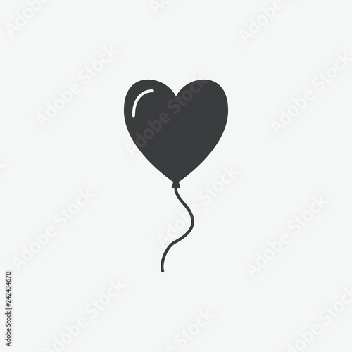 Heart Love Helium Balloon Vector Icon