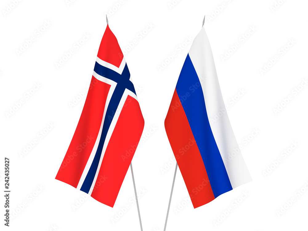 Russia and Norway flags