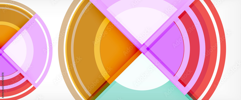 Modern geometric circles abstract background, colorful round shapes with shadow effects Modern geometric circles abstract background, colorful round shapes with shadow effects