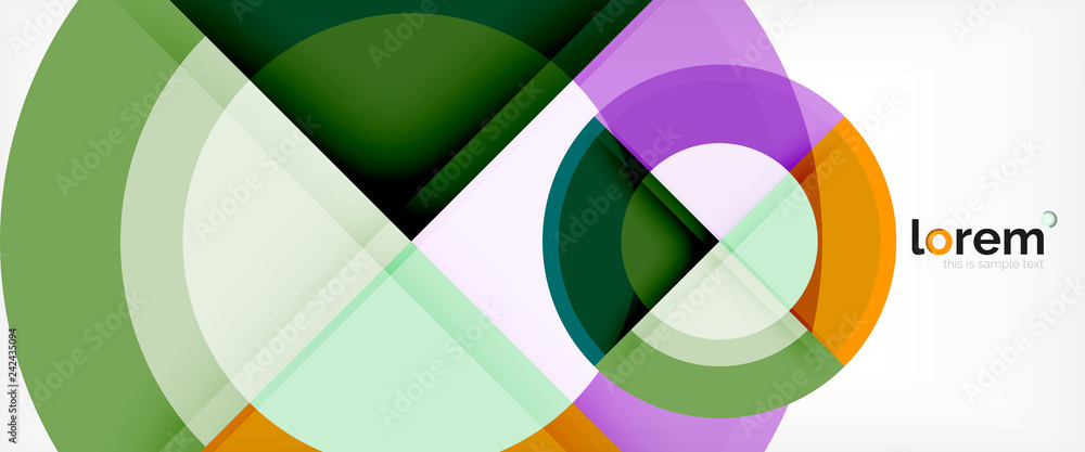 Modern geometric circles abstract background, colorful round shapes with shadow effects Modern geometric circles abstract background, colorful round shapes with shadow effects