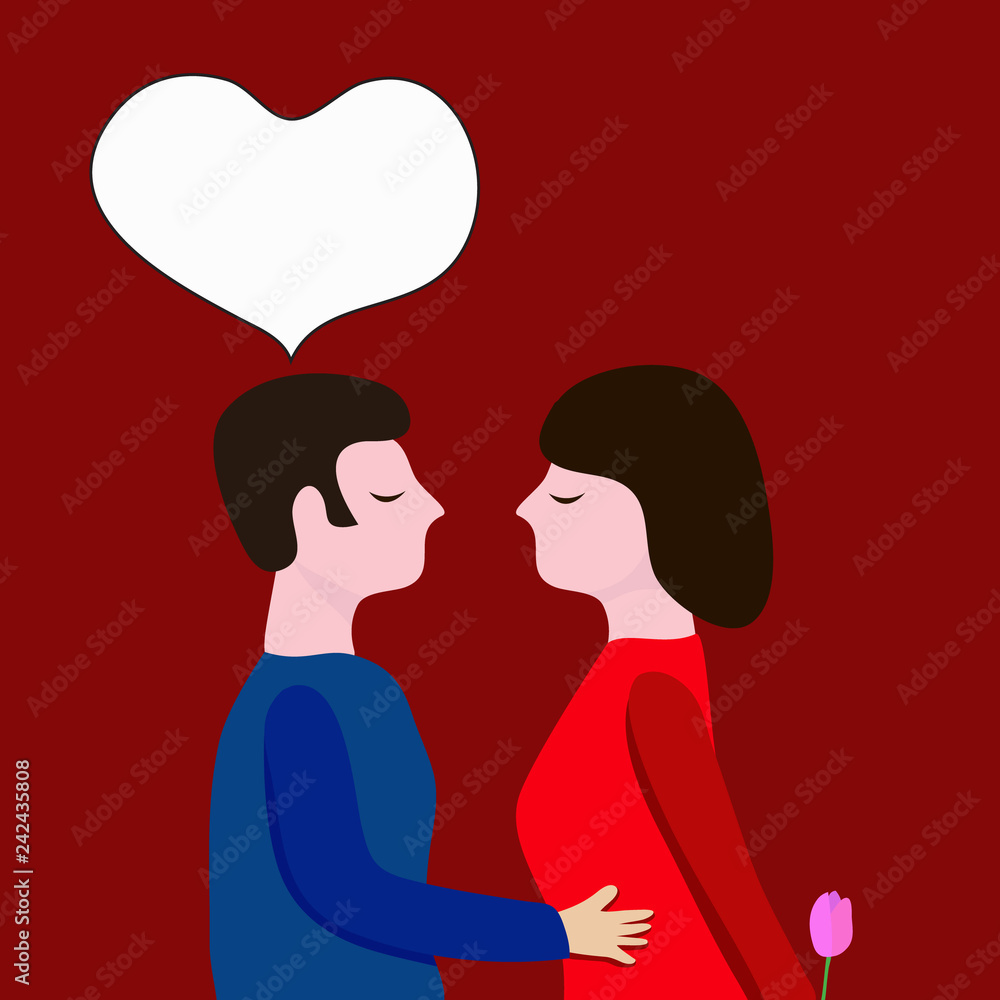 Cartoon Character, a couples in love. vector illustration eps10