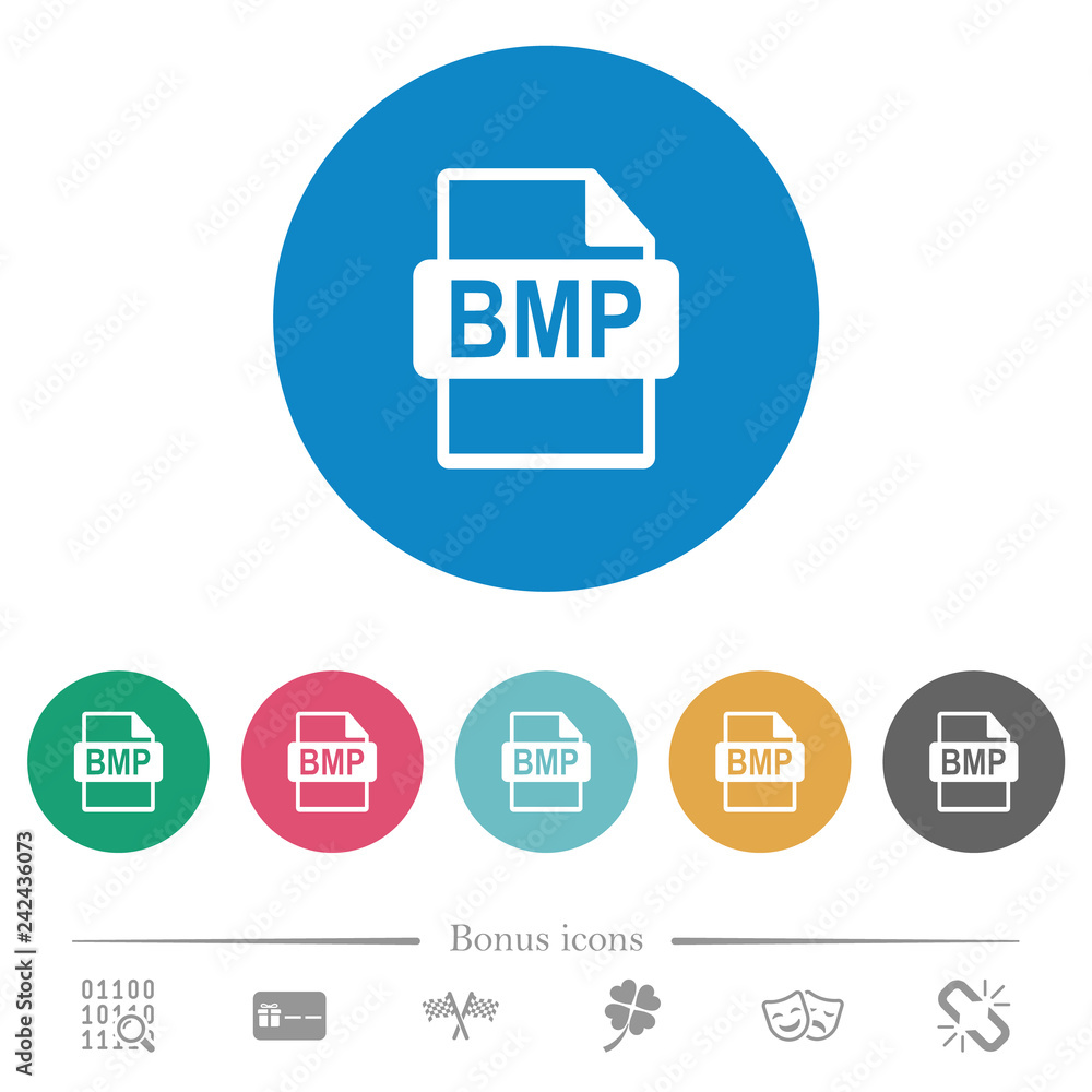 BMP file format flat round icons BMP file format flat round icons