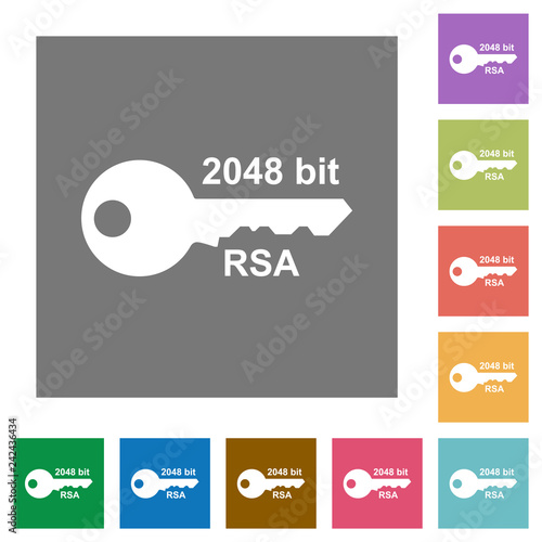 2048 bit rsa encryption square flat icons