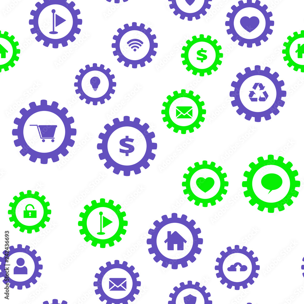 Gears and web icons. Seamless vector EPS 10 pattern Gears and web icons. Seamless vector EPS 10 pattern