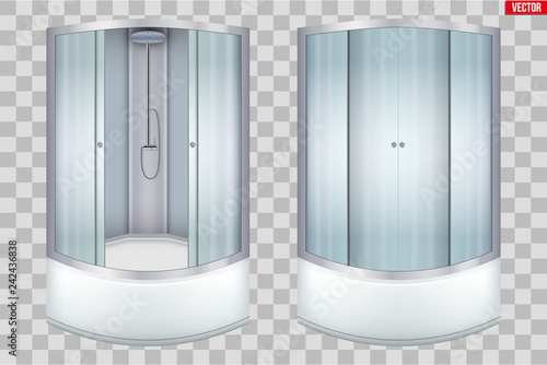 Modern corner shower cabin