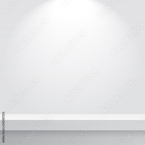Empty brightly lit studio table