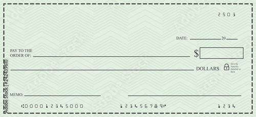 Blank Check with Open Space for Your Text - Bank Check