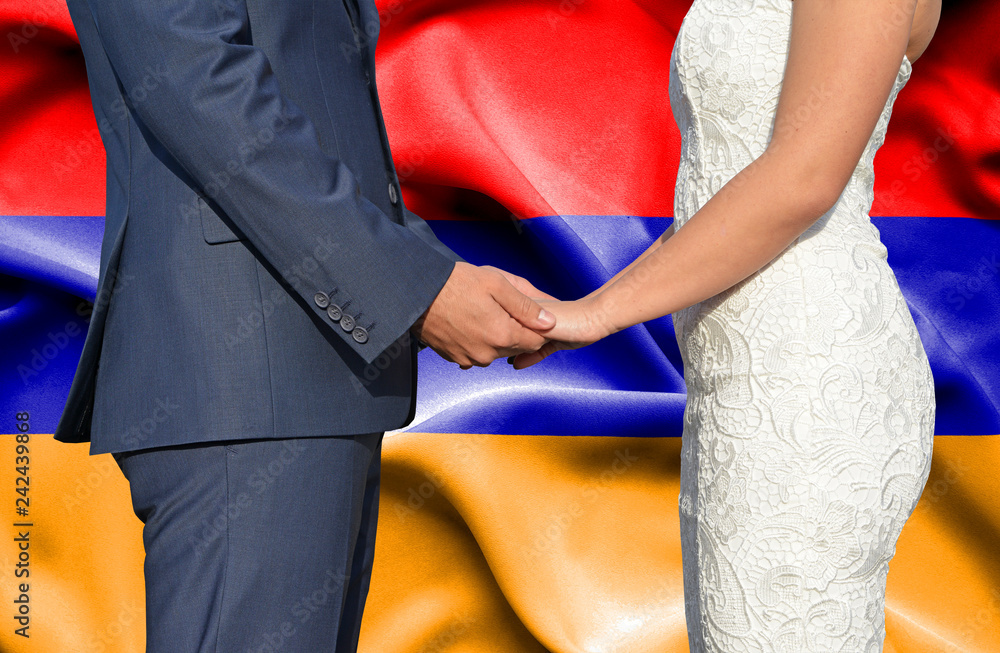 Husband and Wife holding hands - Conceptual photograph of marriage in Armenia