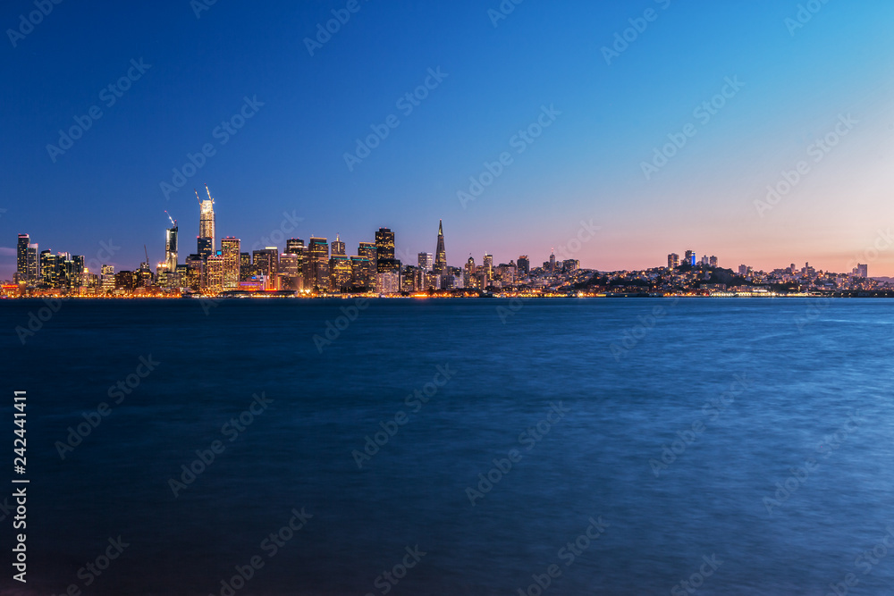 San Francisco Skyline from Treasure Island at Night