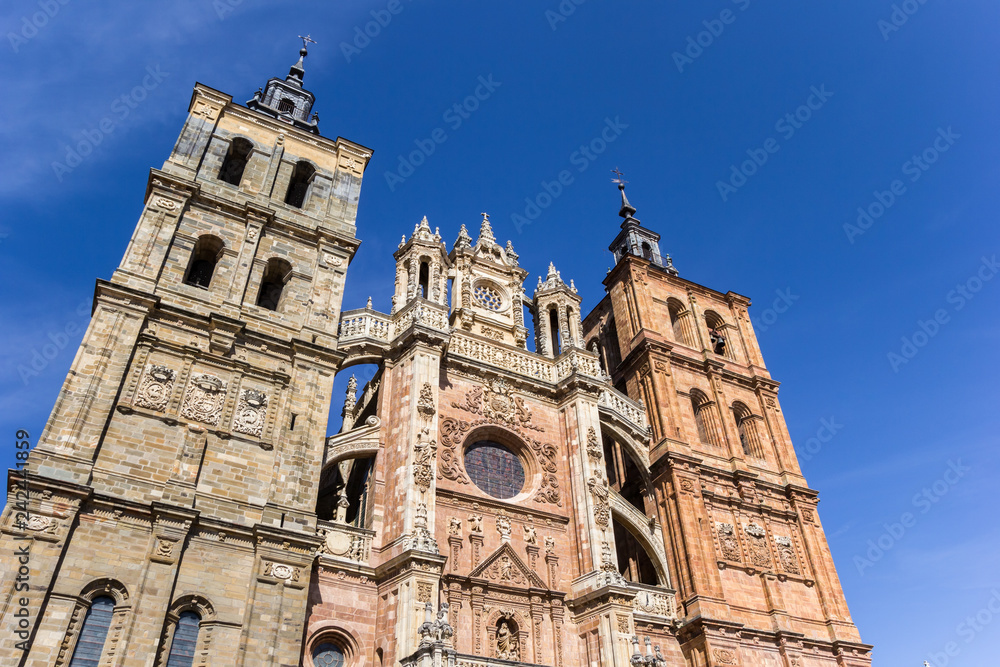 Facade of the cathedral in Astorga, Spain
