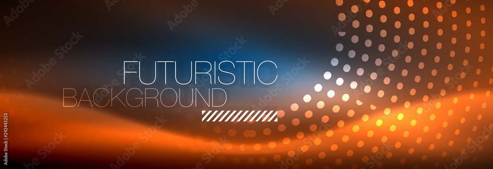 Glowing neon circle line dots, round line design, abstract style on black background. Neon abstract round circles Magic neon lights and glowing dots Glowing neon circle line dots, round line design, abstract style on black background. Neon abstract round circles Magic neon lights and glowing dots