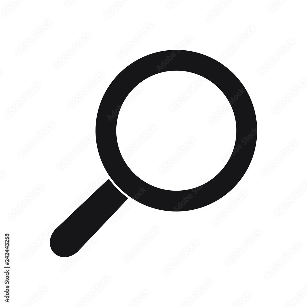 Search icon. Magnifying glass icon, vector magnifier or loupe sign.