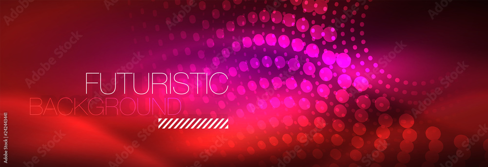 Vector neon red dotted abstract background Vector neon red dotted abstract background