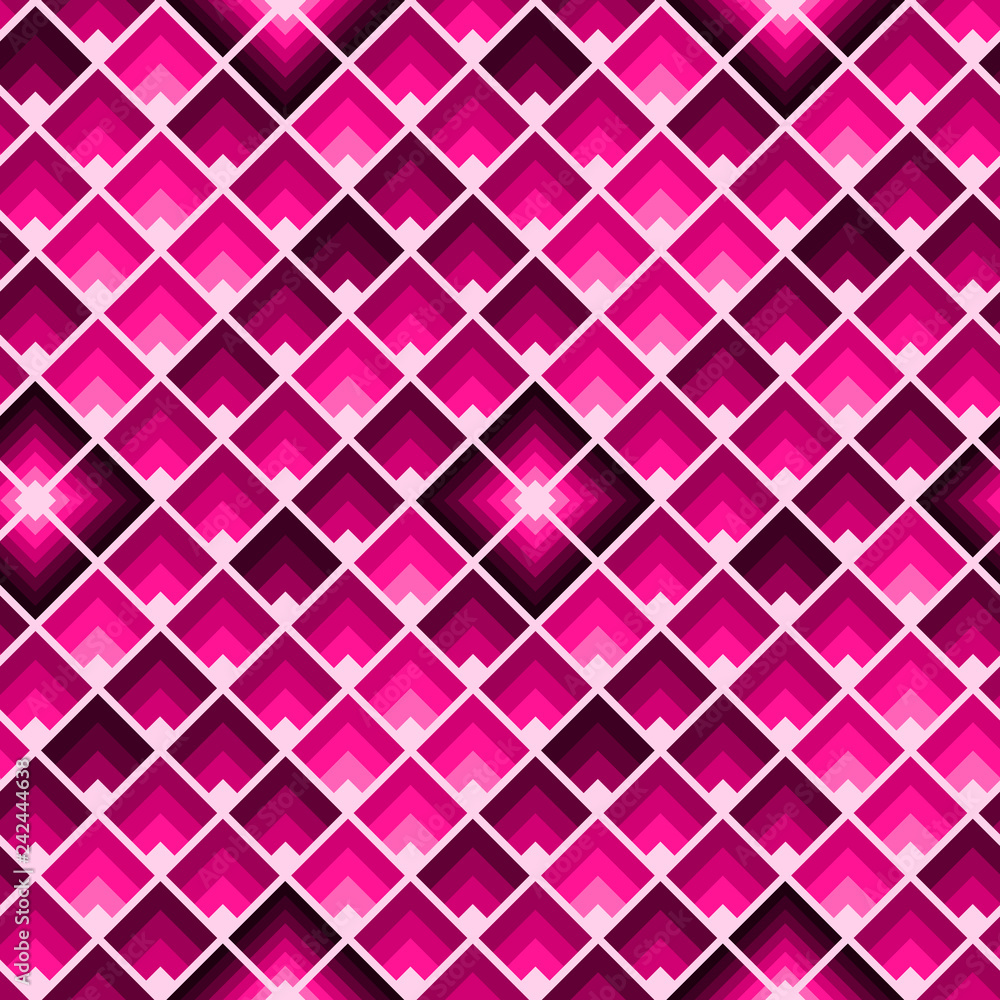 Abstract geometric seamless pattern with plastic pink squares. Abstract geometric seamless pattern with plastic pink squares.