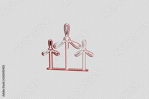 Illustration of Windfarm on transparent background