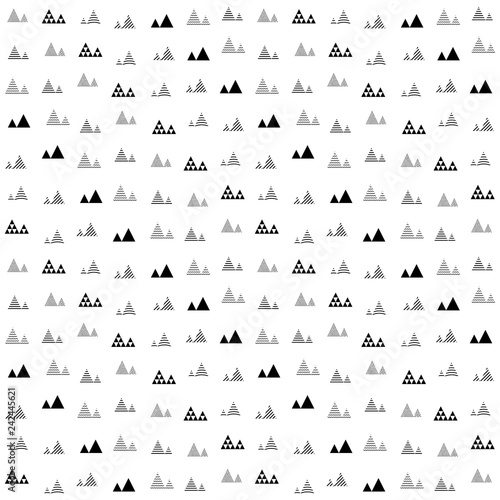Seamless triangles pattern. Pyramid tile texture. Abstract geometric repeat.