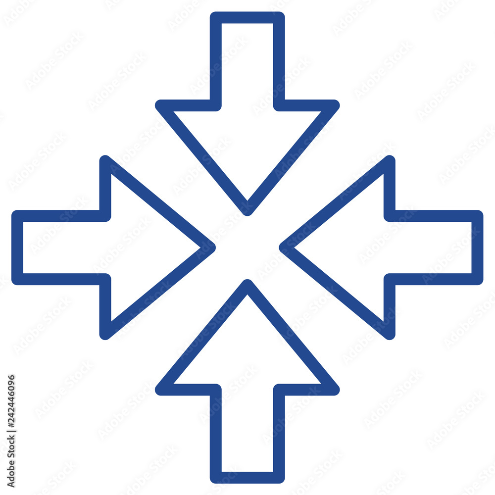 Zusammenlaufende Pfeile / Fokus Vector Icon Illustration Zusammenlaufende Pfeile / Fokus Vector Icon Illustration