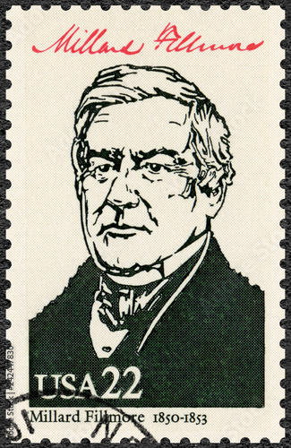 USA - 1986: shows Portrait of Millard Fillmore (1800-1874), 13th president of the United States, series Presidents of USA photo